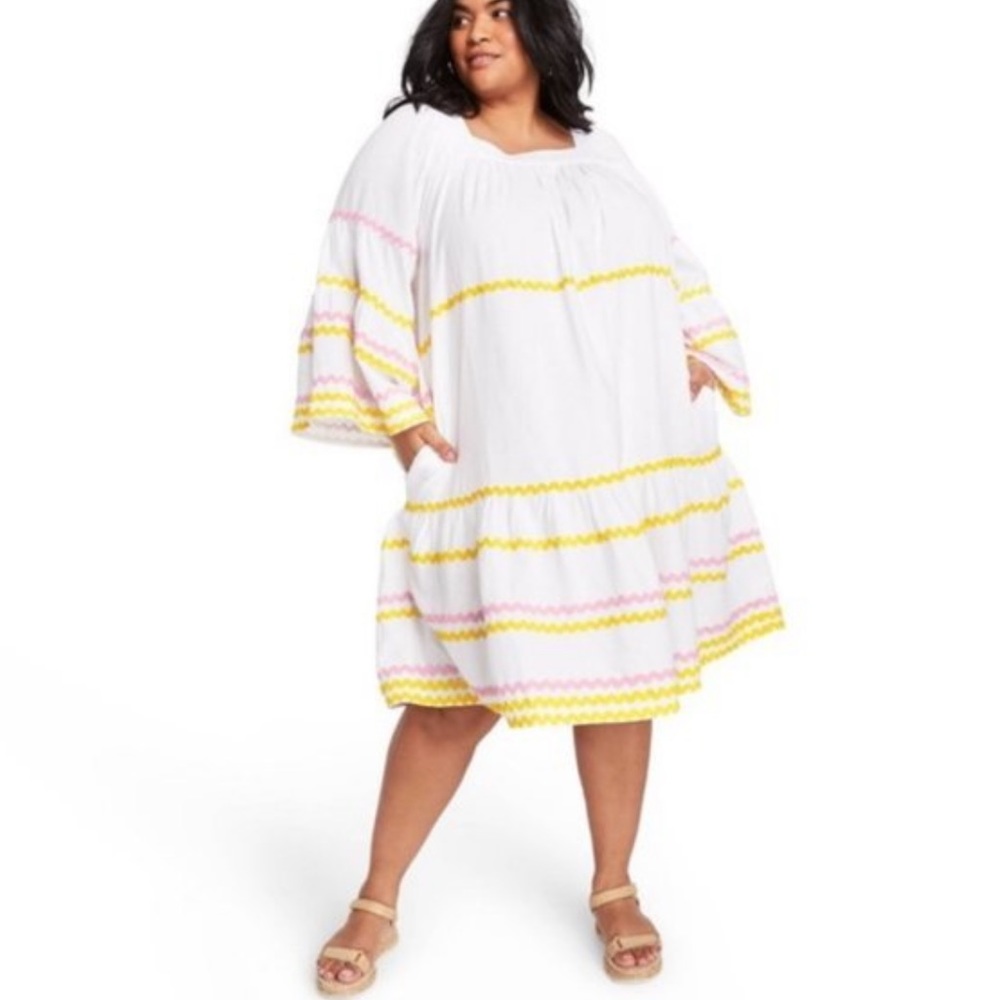 Lisa Marie Fernandez Bell Sleeve Midi Dress Size XL